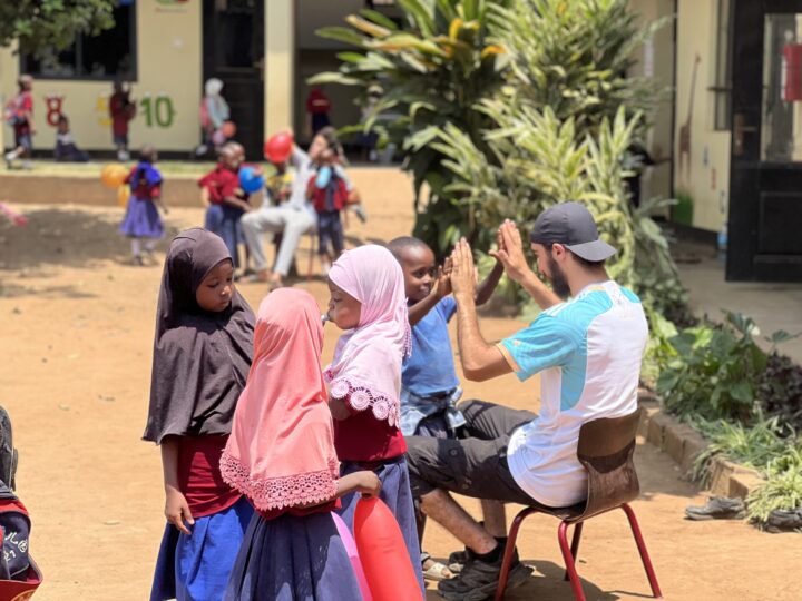After school volunteer activities with children in Tanzania
